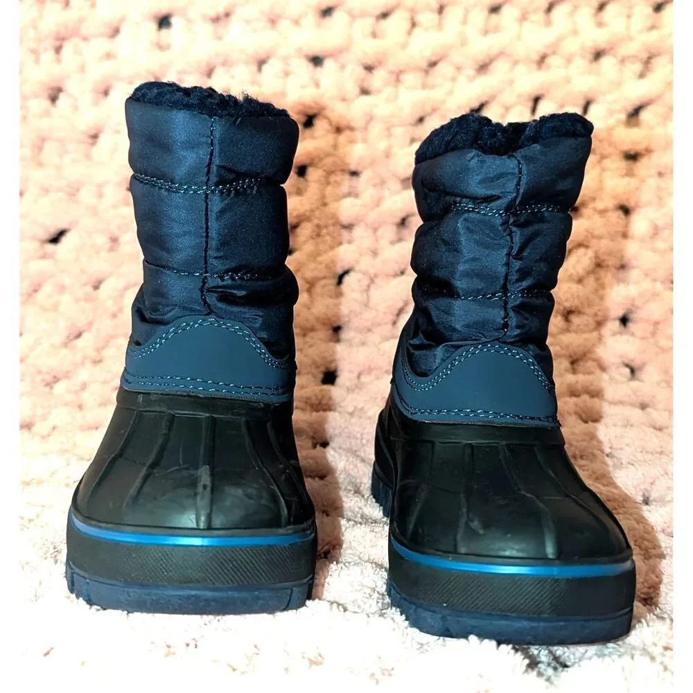 Lands' End Waterproof Unisex Kids Snow Boots Insulated Fleece Lined Size 8 C
